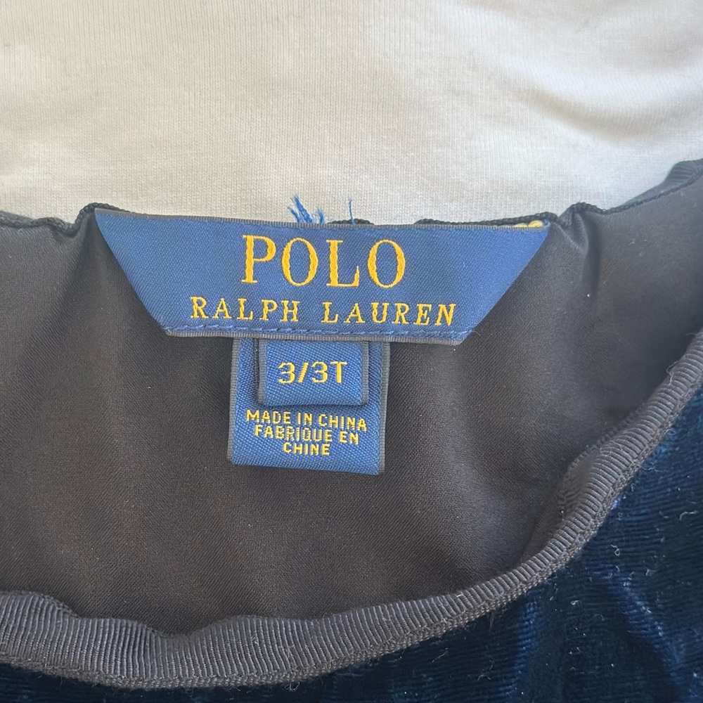 Polo by Ralph Lauren Kids Velvet Skirt - Navy Blue - Picture 2 of 4